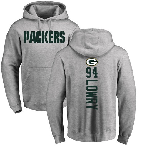 Men Green Bay Packers Ash #94 Lowry Dean Backer Nike NFL Pullover Hoodie Sweatshirts->nfl t-shirts->Sports Accessory